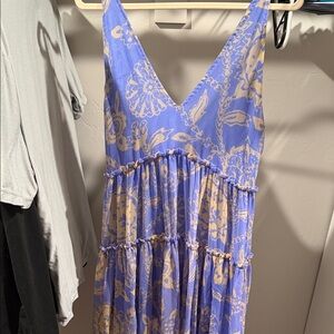Free People Lavender and Cream Floral Maxi Dress
